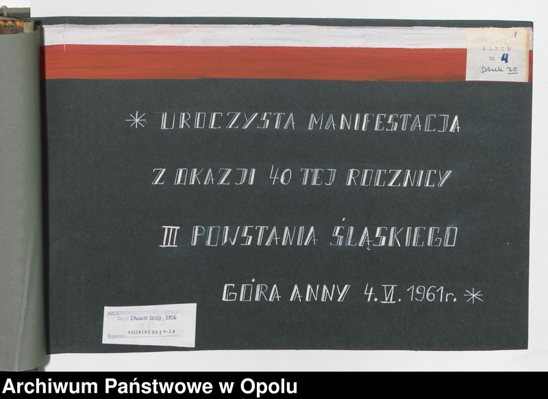 image.from.unit.number "Uroczysta manifestacja z okazji 40-tej rocznicy III Powstania Śląskiego na Górze św. Anny 4.VI.1961 r."