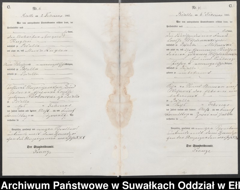 image.from.unit.number "Sterbe-Haupt-Register des Königlichen Preussischen Standes-Amtes Bialla Kreis Johannisburg"