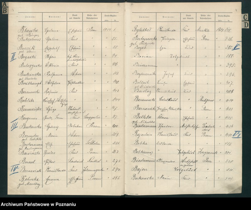 Obraz 4 z jednostki "Spis alfabetyczny zgonów za 1914"