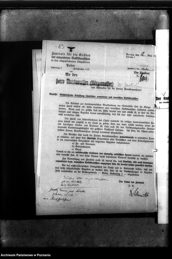 Obraz 17 z jednostki "Kreis Jarotschin (Jarocin). Zgłoszenia zmarłych i zaginionych miejscowych Niemców w 1939 roku"