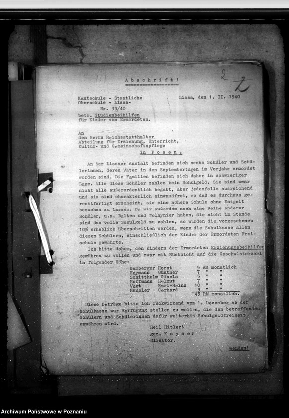 Obraz 6 z jednostki "Sonderfürsorge für die im Volkstumskampf im Feldzung in Polen körperlich beschadigten Deutschen undderen Hinterbliebenen"