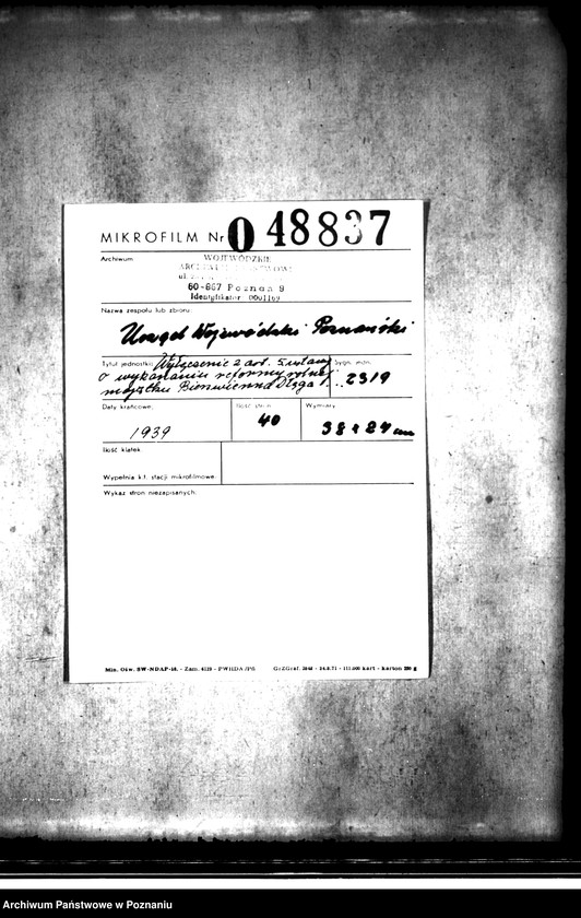 image.from.unit.number "Wyłączenie z art. 5 ustawy o wykonaniu reformy rolnej majątku Bierzwienna Długa -Kąty powiatu kaliskiego"