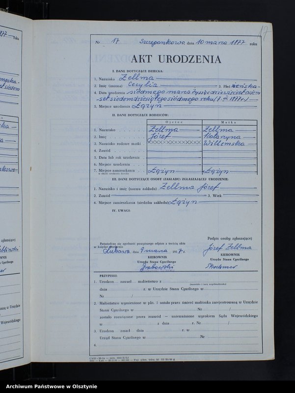 image.from.unit.number "Księga urodzeń Nr 1 - 68,1 - 80,1 - 76,1 - 79 i 1 - 77 /bez 1880,81 i 83/ /przepisana w języku polskim z oryginału niemieckiego w dniach 9.03.21.03.1957/"