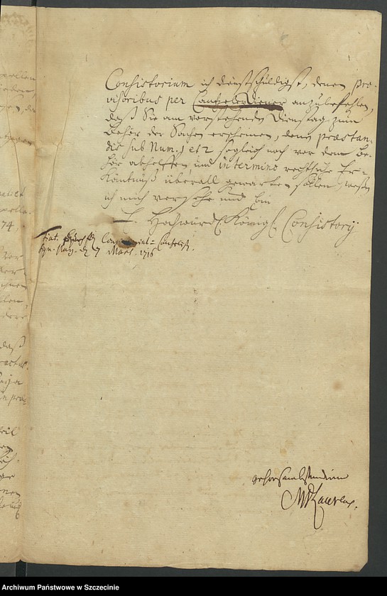 image.from.unit.number "Regierungsrat Laurens und Rat Johann Müller gegen die Vorsteher der Marienkirche zu Stargard wegen der Kirchenstühle des Gregor Peßke"