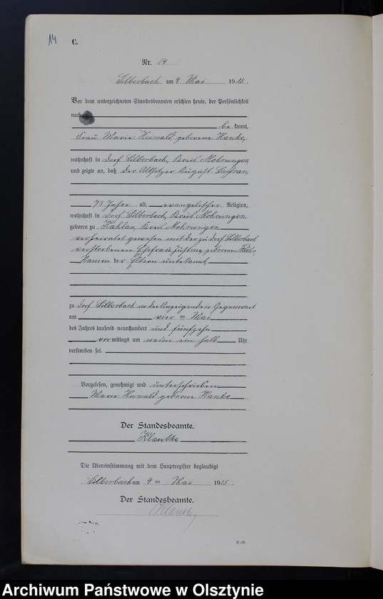 image.from.unit.number "Sterbe-Neben-Register Nr 1 - 45"