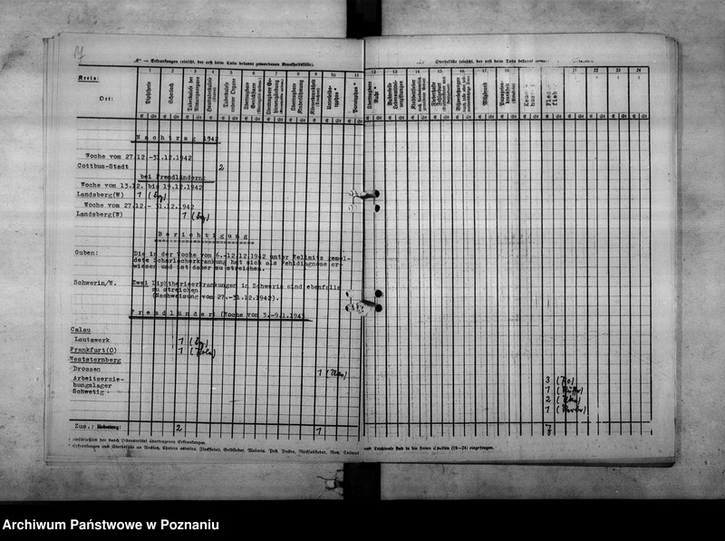 Obraz 11 z jednostki "Nachweisungen der Fälle von übertragbaren Krankheiten"