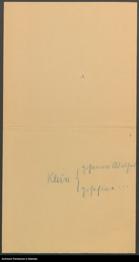 image.from.unit.number "Karty meldunkowe: Klein Johanna - Klein Marie"