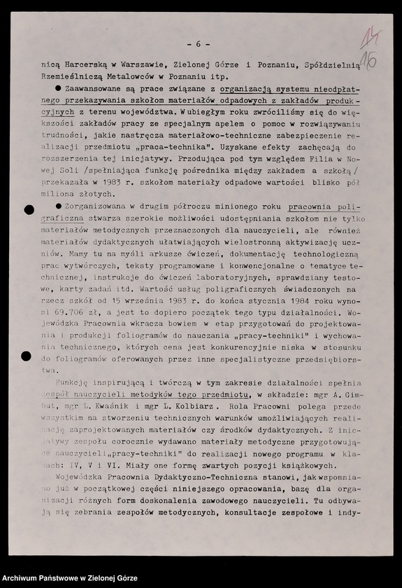 image.from.unit.number "Protokóły z posiedzeń Komisji Wychowania i Oświaty Wojewódzkiej Rady Narodowej w Zielonej Górze; Nr 1 - 2; 1 - 2"