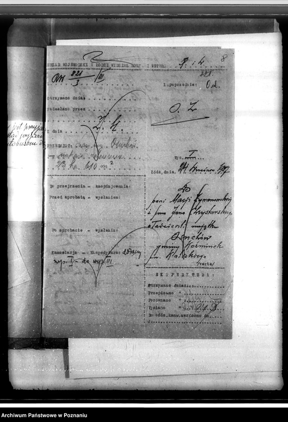 Obraz 12 z jednostki "Sprawa lustracji lasu dóbr Osuchów powiatu kaliskiego oraz sprawa odroczenia terminu zalesienia 3,06 ha gruntów leśnych"