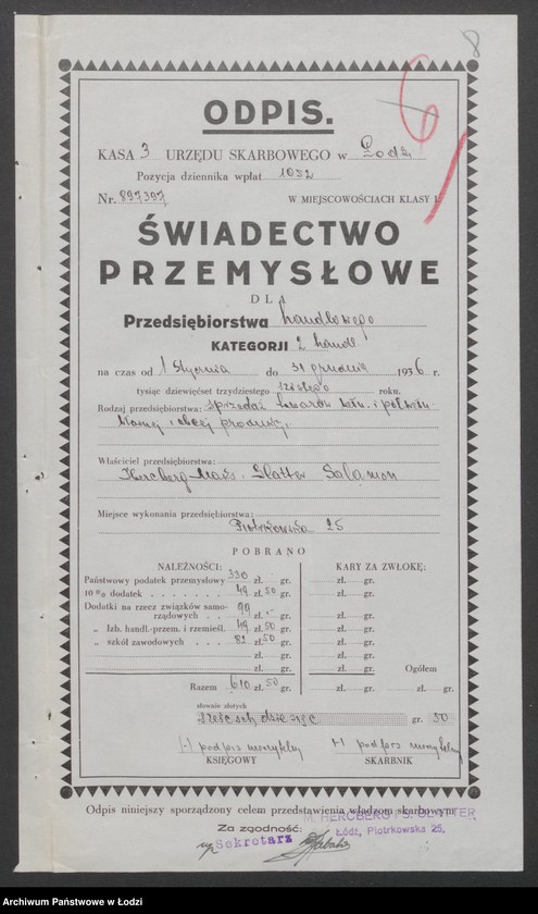Obraz 10 z jednostki "Maks Hercberg – wyrób towarów wełnianych"