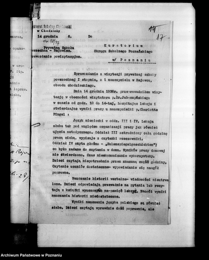 Obraz 20 z jednostki "Prywatna Szkoła Powszechna z niemieckim językiem nauczania Rejowiec powiat Wągrowiec"