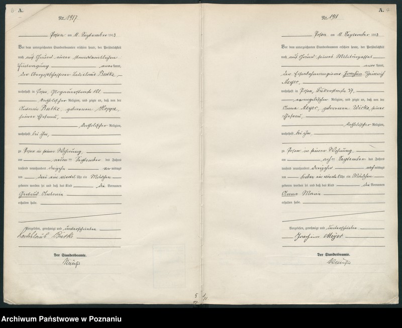 Obraz 6 z jednostki "Księga miejscowa urodzeń tom V [Rejestr główny urodzeń]"