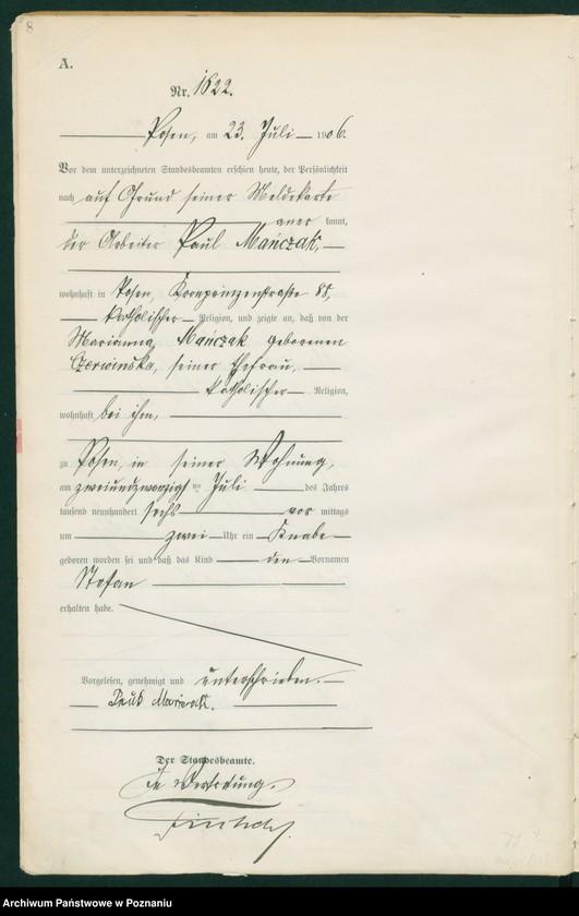 Obraz 10 z jednostki "Księga miejscowa urodzeń tom IV"