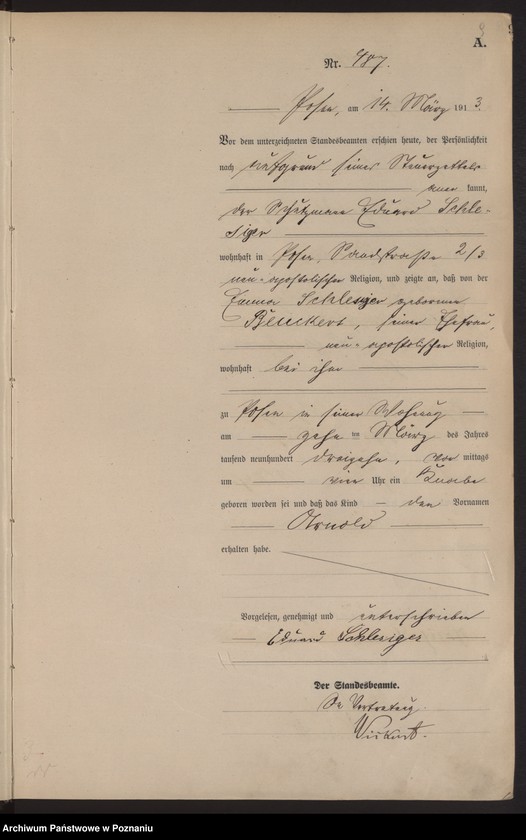 Obraz 11 z jednostki "Księga miejscowa urodzeń tom II [Rejestr główny urodzeń]"