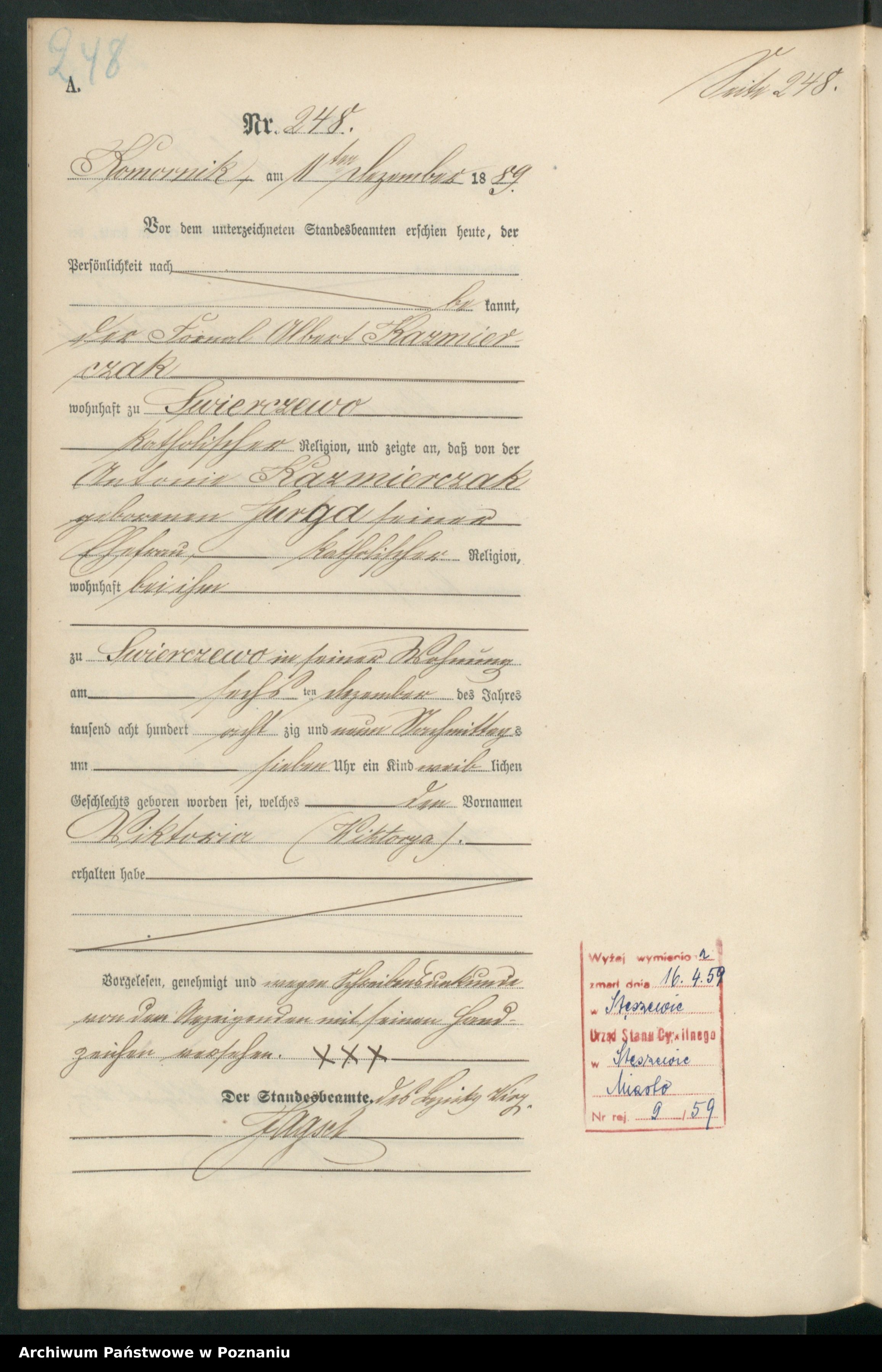 Skan z jednostki: Księga urodzeń