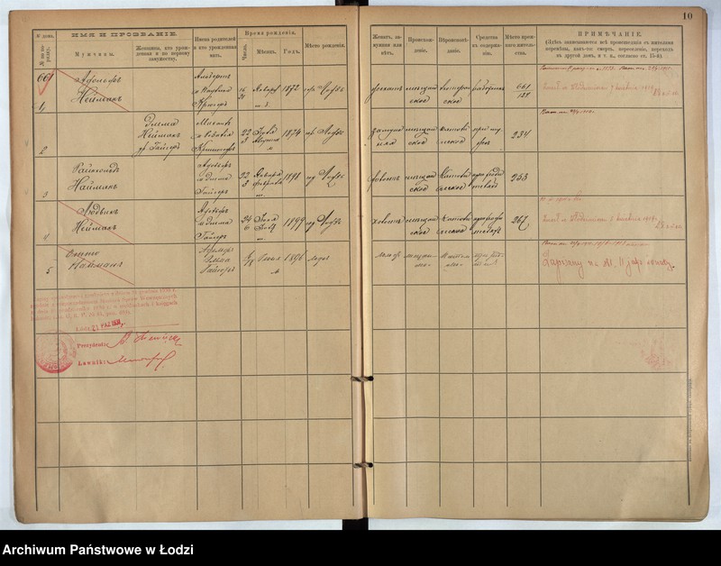 Obraz 6 z jednostki "[Księga ludności stałej m. Łodzi guberni piotrkowskiej nr domu 661-673]"
