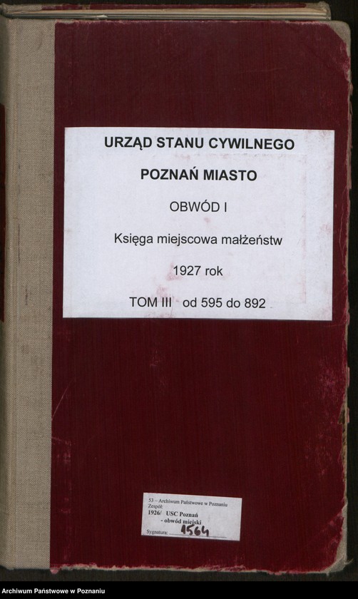 Obraz 2 z jednostki "Księga miejscowa małżeństw tom III [Rejestr główny małżeństw]"