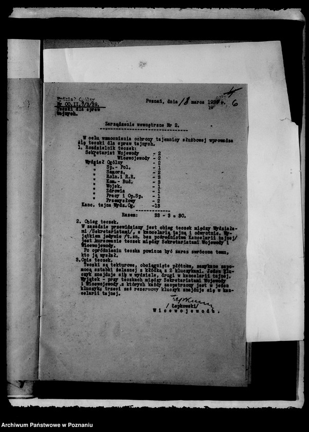 Obraz 9 z jednostki "Zbiór zarządzeń wewnętrznych i pism okólnych Urzędu Wojewódzkiego za rok 1939"