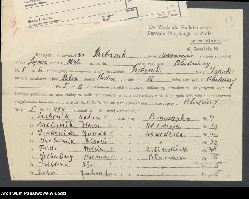 image.from.unit.number "Księga inwentarzowa nieruchomości m. Łodzi ul. Południowa"