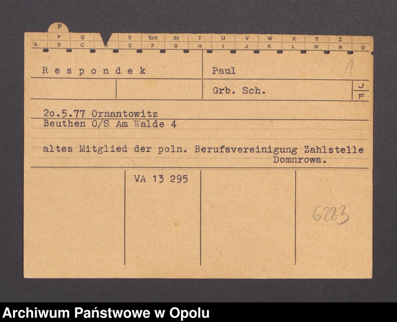 Obraz 3 z jednostki "[Respondek Paul, ur. 20.5.1877 Ornantowitz]"