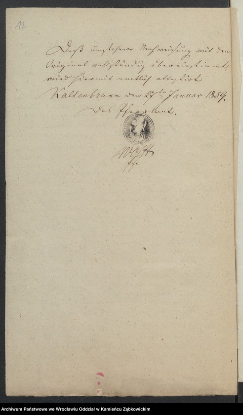 image.from.unit.number "Amtsgericht Schweidnitz Duplicate der Kirchenbücher von Kaltenbrunn"