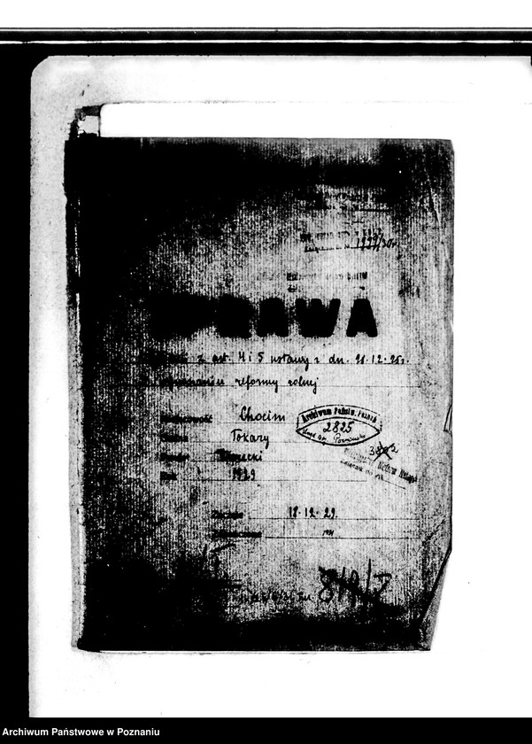 Obraz 4 z jednostki "Wyłączenie z art. 4 i 5 ustawy z dnia 28.12.1925 r. o wykonaniu reformy rolnej majątku Chocim powiatu tureckiego"