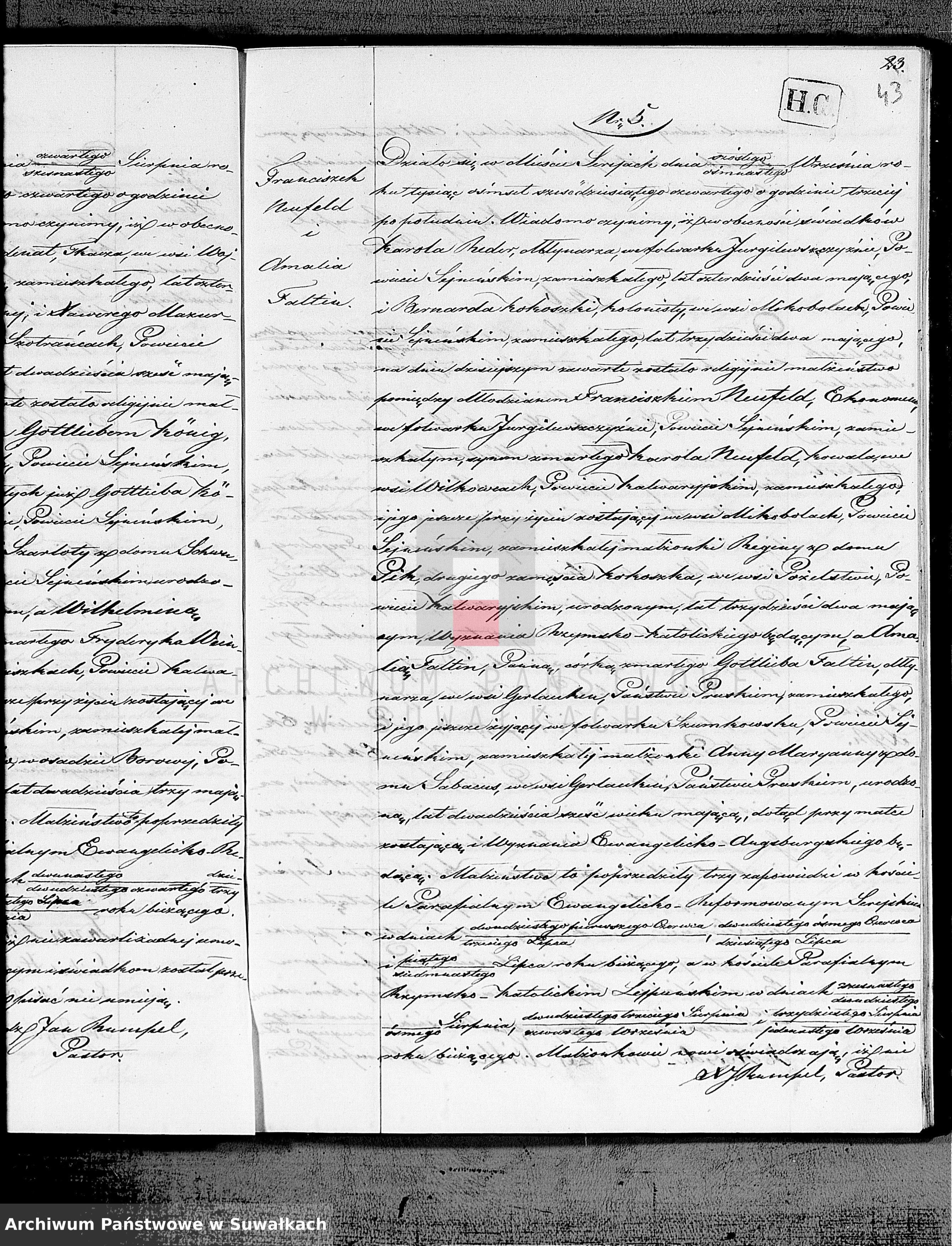 Skan z jednostki: Duplikat aktów Stanu Cywilnego urodzeń, małżeństw i zejść Parafii Ewangelicko-Reformowanej Serejskiej na rok 1864