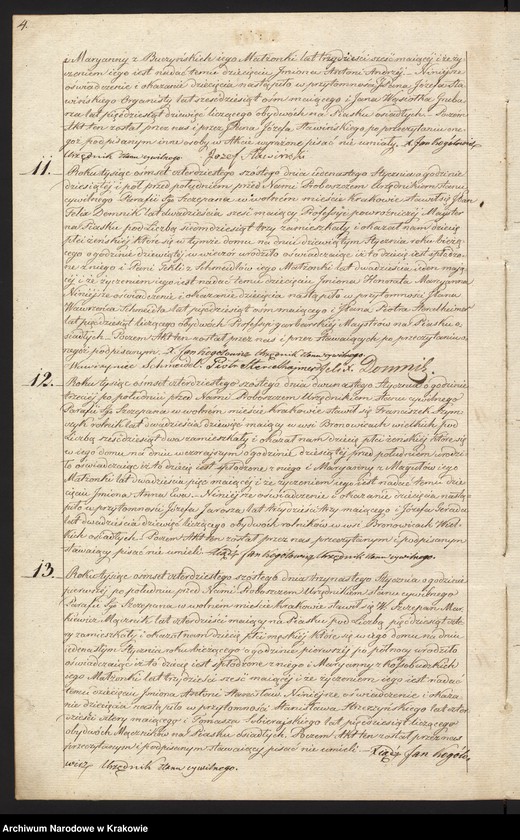 image.from.unit.number "Akta Urodzenia Uznania i Przysposobienia Parafii S. Szczepana w Krakowie na Piasku r. 1846"