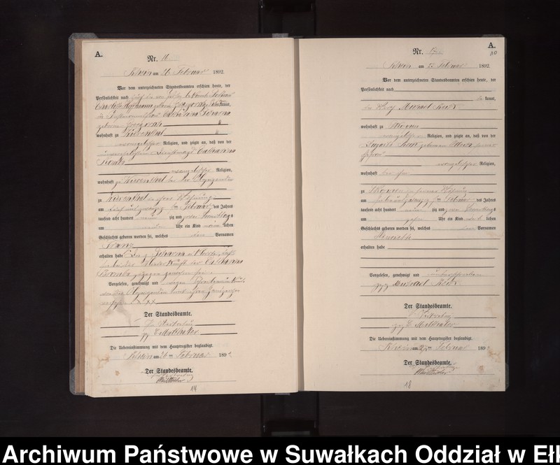 image.from.unit.number "Geburts-Neben-Register des Königlichen Preussischen Standes-Amtes Orlen Kreis Loetzen"