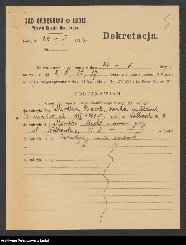 Obraz 7 z jednostki "Mordka Recht – sprzedaż starych mebli"