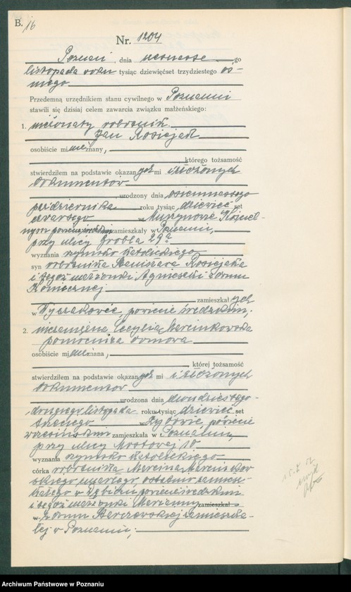 Obraz 18 z jednostki "Księga miejscowa małżeństw tom V [Rejestr główny małżeństw]"