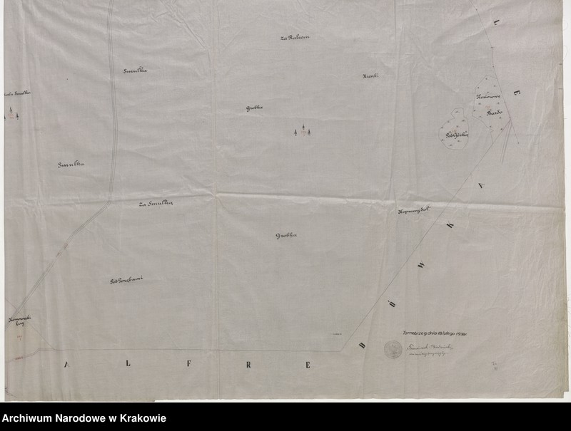 image.from.unit.number "Plan sytuacyjny według mapy katastralnej gminy Jadachy. Własność Z. hr. Tarnowskiego"