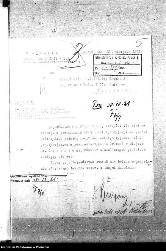 Obraz 9 z jednostki "Pow. lekarz Weterynaryjny Wolsztyn"