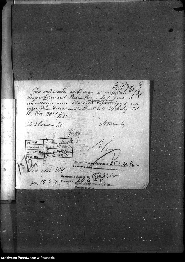 image.from.unit.number "Sprawy osobowe. Departament Rolnictwa i Dóbr Państwowych. Zapomogi szkolne"