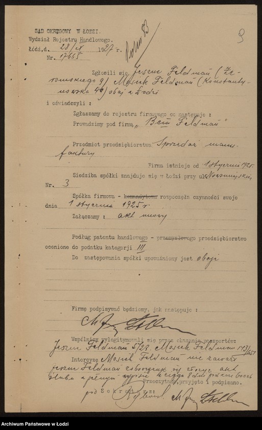 Obraz 11 z jednostki "Jeszna i Mosiek bracia Feldman- sprzedaż manufaktury"