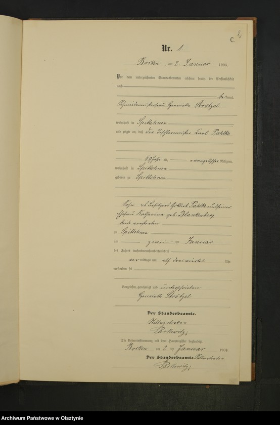 image.from.unit.number "Sterbe-Neben-Register Nr 1 - 25"