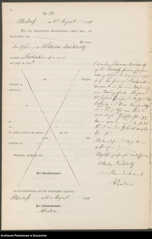 Obraz 19 z jednostki "Sterbe-Register (Neben-Register)"
