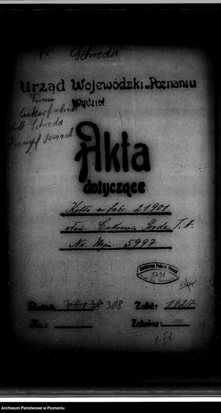 Obraz 4 z jednostki "Cukrownia w Środzie Towarzystwo Akcyjne Nr woj. 5997"