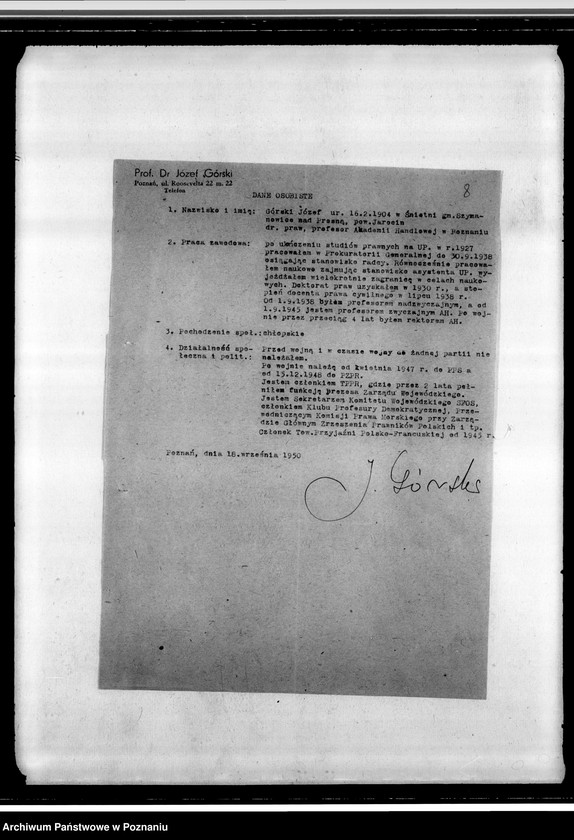 Obraz 13 z jednostki "Sprawy różne: korespondencja, życiorysy członków zarządu, spisy książek, wycinki prasowe"