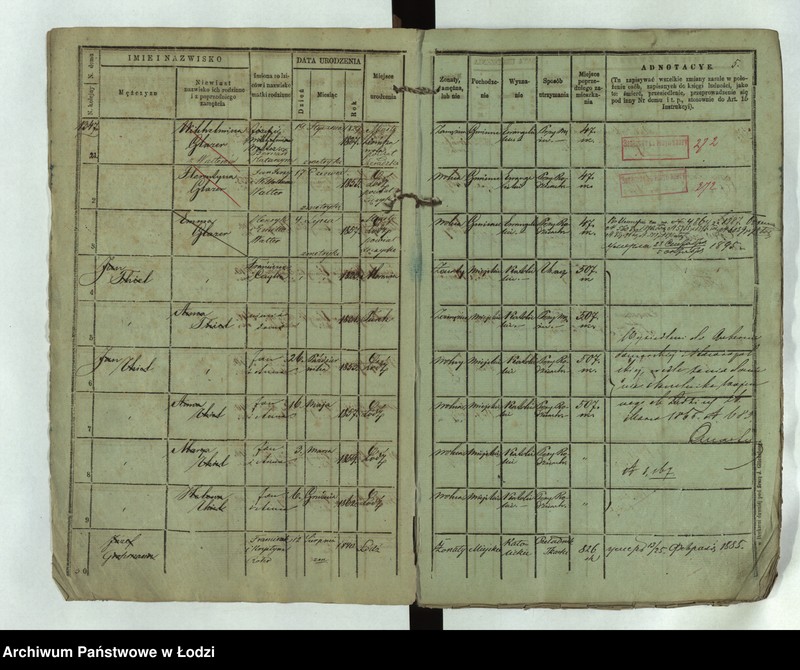 Obraz 7 z jednostki "Księga ludności stałej Łódź - cyrkuł III nr 1347-1383"