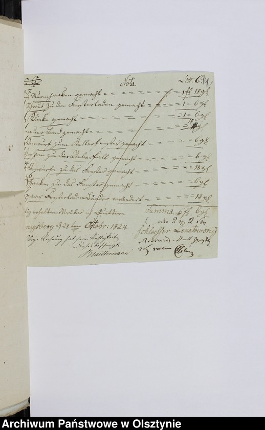 image.from.unit.number "Beläge zur Rechnung über Einnahme und Ausgabe der Litthauischen Elementar Schule auf dem Sackheim zu Königsberg"