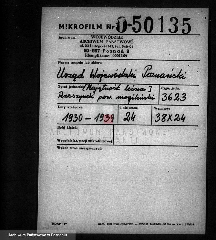 Obraz 2 z jednostki "/Majętność leśna Rzeszynek powiat mogileński"