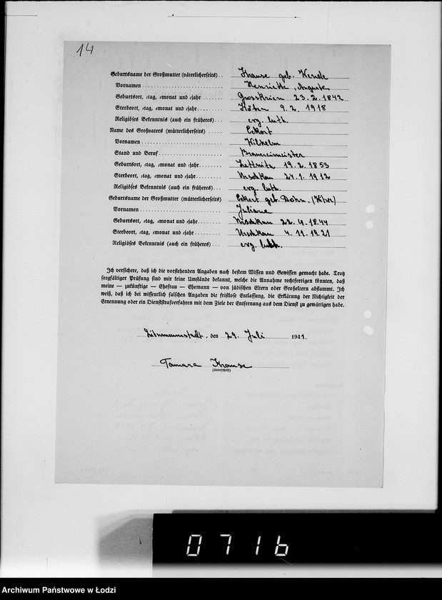 Obraz 19 z jednostki "[Akta personalne pracowników] Lit.K"