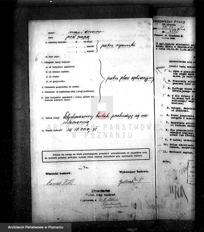 Obraz 10 z jednostki "Zatwierdzenie zakładu przemysłowego, urządzenia mleczarni nr 473 własność Benno Witte - Czarnków"