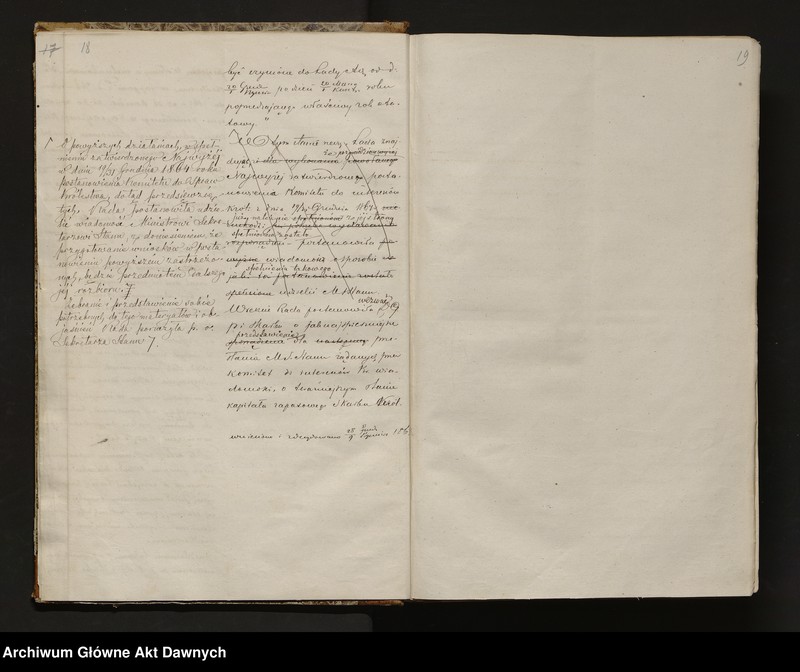 image.from.unit.number "[Protokoły posiedzeń Rady Administracyjnej Królestwa Polskiego, nr 1 - 19]."