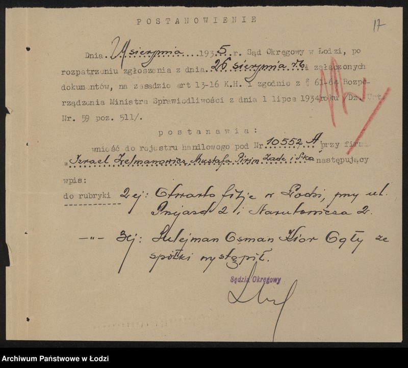 Obraz 19 z jednostki "I. Zelmanowicz, Mustafa – Pirim Zade i s-ka – turecka piekarnia i cukiernia"