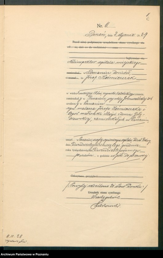 Obraz 13 z jednostki "Księga miejscowa zgonów tom I [Rejestr główny zgonów]"