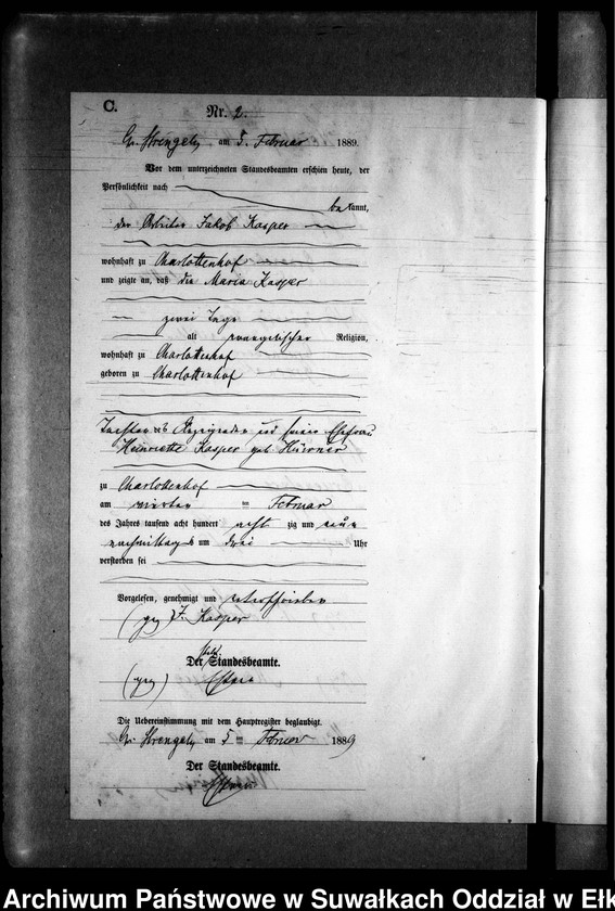 image.from.unit.number "Sterbe-Neben-Register des Preussischen Standes-Amtes Gr. Strengeln Kreis Angerburg"