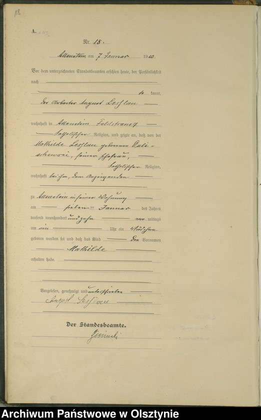 image.from.unit.number "Geburts-Haupt-Register Tom I , Nr 1-478"