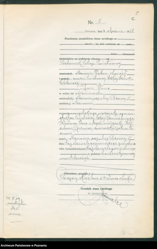 Obraz 7 z jednostki "Księga miejscowa zgonów tom I [Rejestr główny zgonów]"